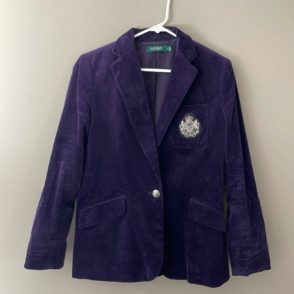 Royal purple corduroy Lauren by Ralph Lauren blazer/ jacket 

Size 6